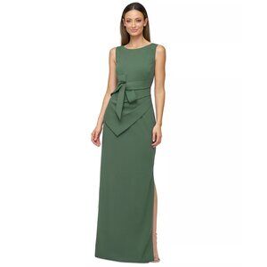 Js Collections Womens Tianna Sleeveless Folded Waist Gown Green Size 12 Defected